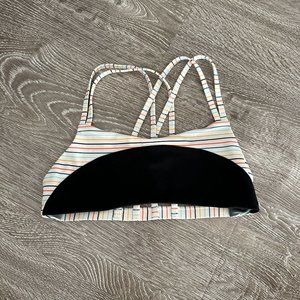 Jolyn Clothing Striped Bikini Top - Black and Multicolor